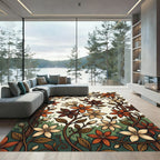 Autumnal Floral Vine Garland Rug