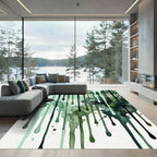 Abstract Forest Drip Watercolor Wall Art Rug