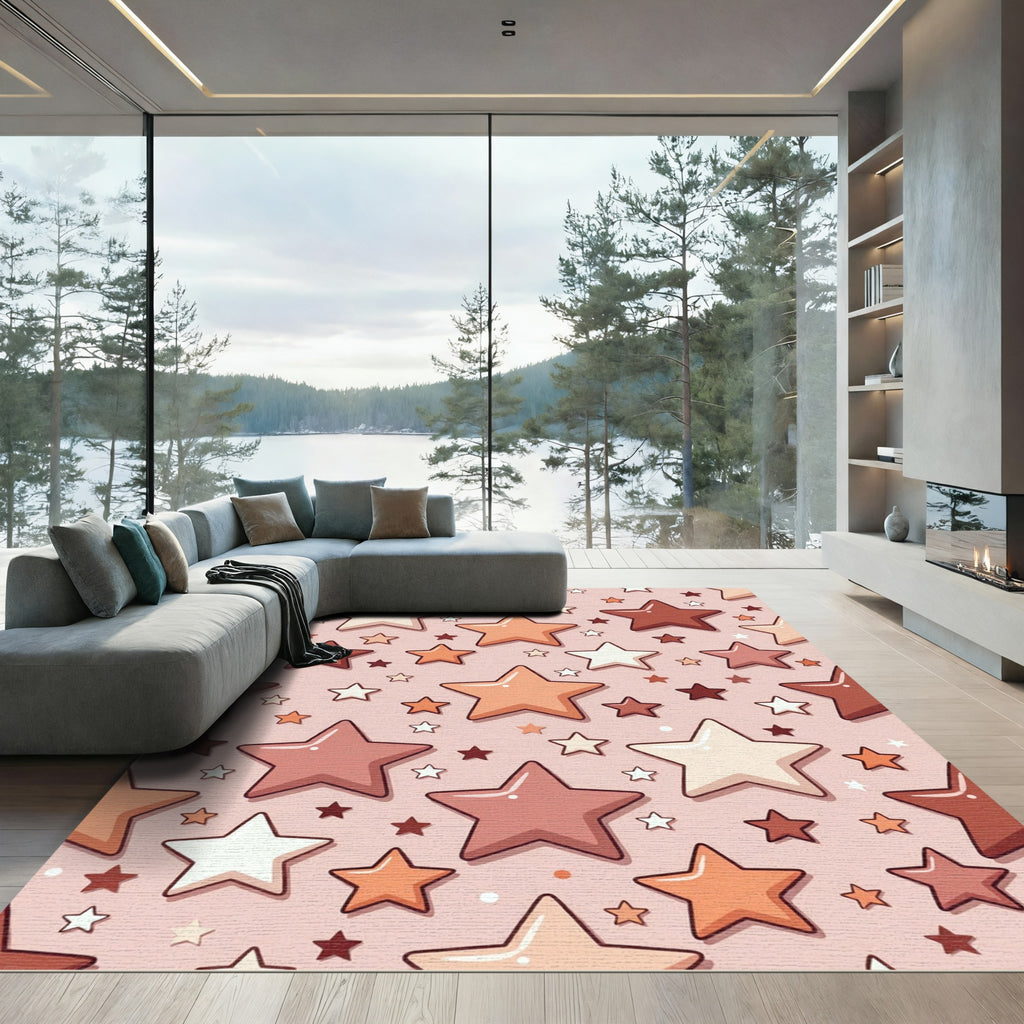 Cozy Earthy Star Cluster Rug