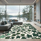 Lush Green Botanical Ivy Climbing Vine Rug