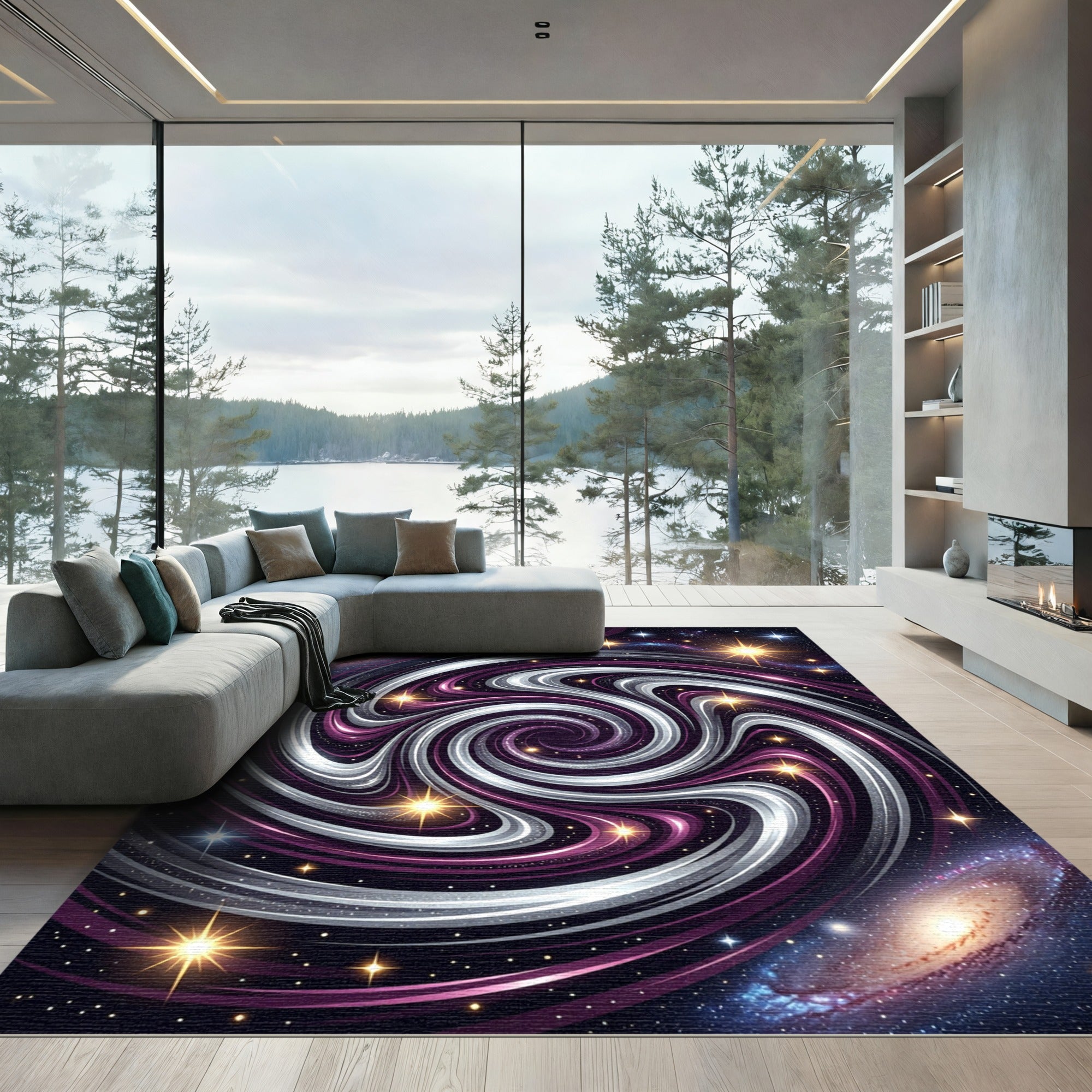 Cosmic Swirl Galaxy Interstellar Area Rug