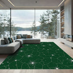 Deep Green Celestial Star Map Rug