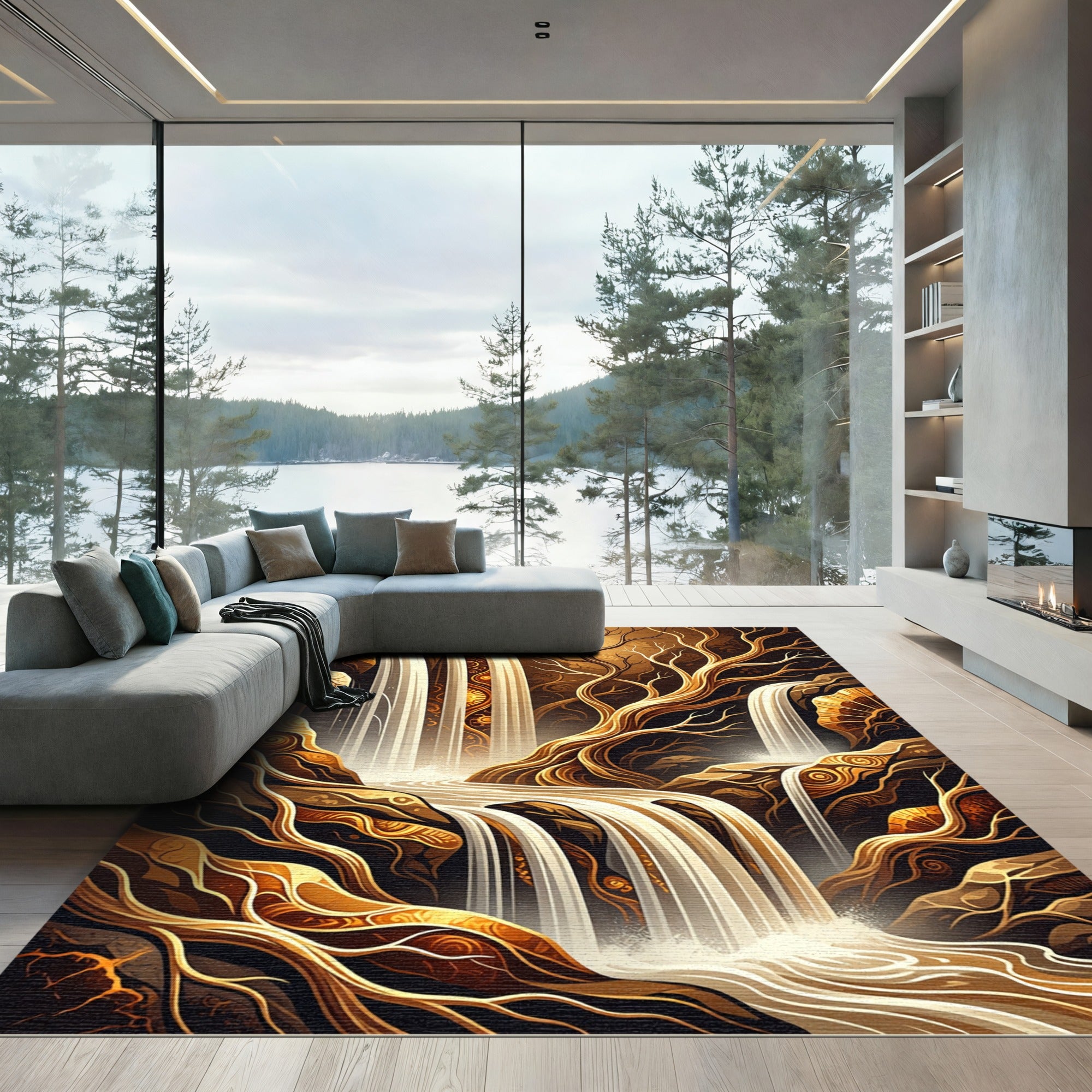Golden Waterfall Organic Roots Rug