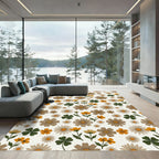 Earthy Floral Scatter with Clover Rug