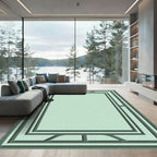 Mint Green Geo Border Frame Rug