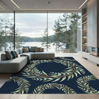 Green Eucalyptus Wreath on Navy Rug