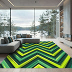 Vibrant Neon Green Chevron Zigzag Rug