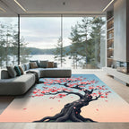 Elegant Pink Cherry Blossom Tree Rug