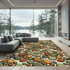 Pebble Cluster Earthy Tone Stones Rug