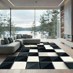 Monochrome Square Illusion Tile Rug