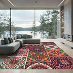 Vibrant Floral Tile Collection Rug