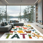 Colorful Dinosaur Alphabet Adventure Rug
