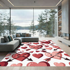 Pink Red Heart Arrow Kissy Face Rug