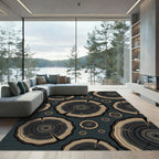 Wood Slice Circles Nature Texture Rug