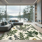 Herbaceous Sage and Rosemary Botanical Art Rug
