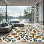 Whimsical Daisy Floral Garden Rug