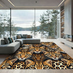 Leopard Faces Ocelot Spots Composed Rug
