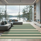 Sage Green Minimalist Horizontal Stripe Rug