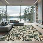 Elegance Sage Cream Botanical Floral Rug