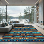 Mystic Feather Eye Tribal Stripes Rug
