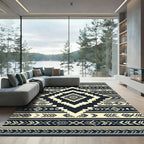Geometric Monochrome Tribal Diamond Chevron Rug