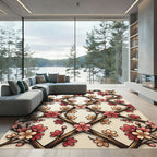 Pink Cherry Blossom Lattice Art Rug