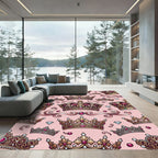 Regal Pink Jewel Crown Collection Rug