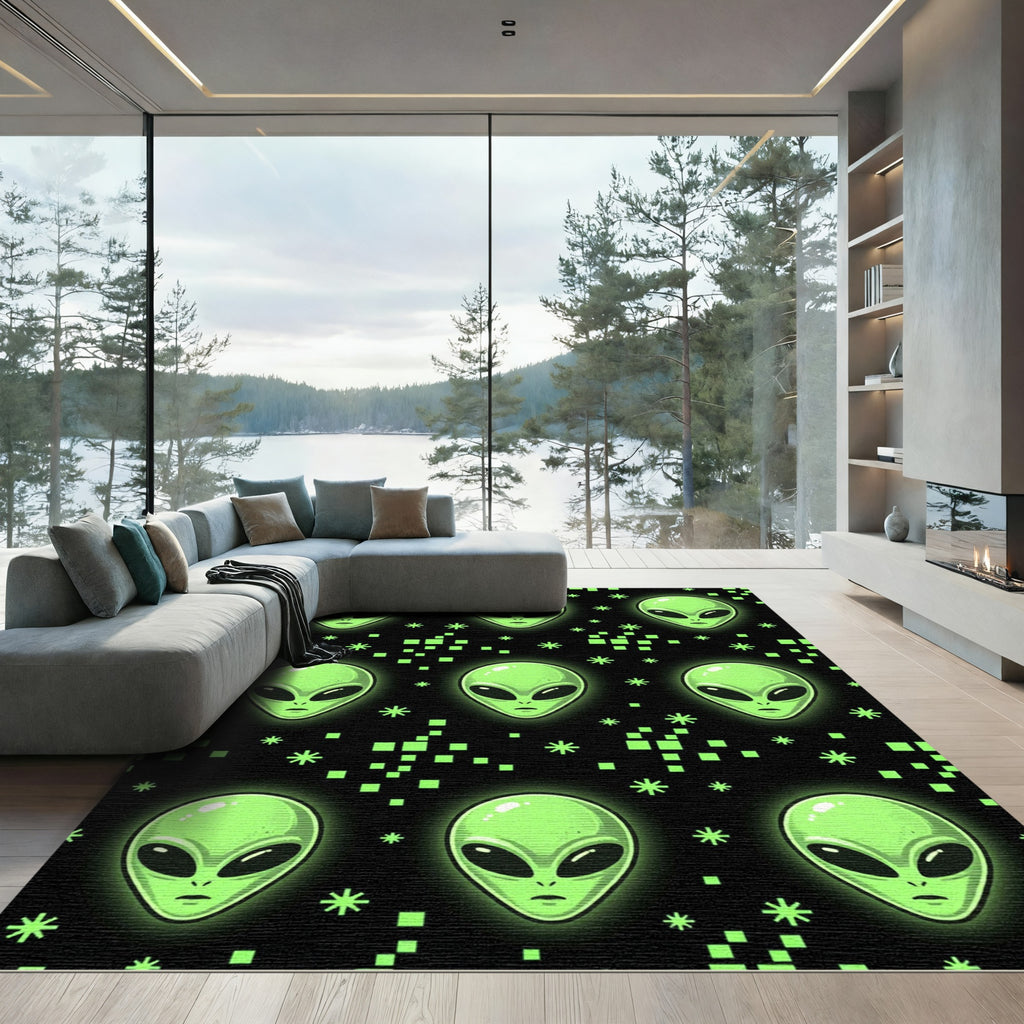 Glow in the Dark Alien Galaxy Rug
