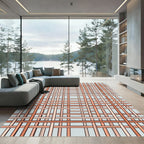 Coral Interwoven Lattice Geometric Rug