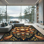 Golden Lotus Paisley Ornament Rug