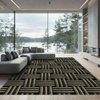 Textured Woven Neutral Geometric Rug