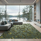 Elegant Sage Green Cascading Ivy Vines Rug