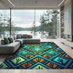 Desert Cactus Diamond Geometric Rug