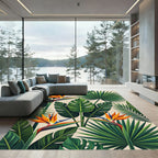 Vibrant Bird Of Paradise Foliage Rug