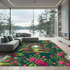 Enchanted Garden Arch with Pink Roses Rug