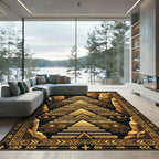 Golden Canyon Geometric Pyramid Rug