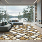Golden Tan Scales Pattern Rug