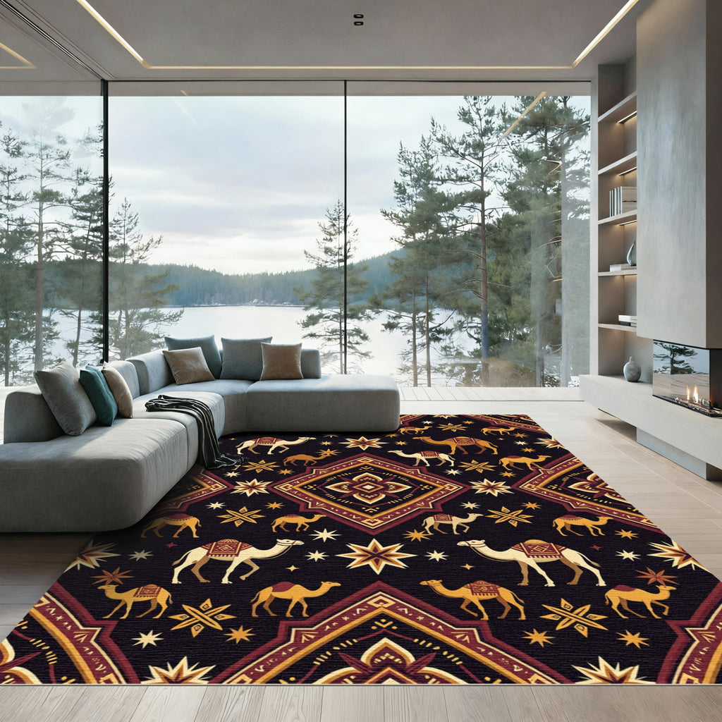 Golden Camel Midnight Star Geometric Rug