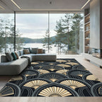 Gold Fan Archway Art Deco Rug