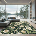 Cream Rose and White Meadow Floral Rug