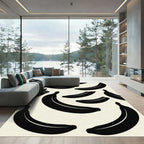 Black Cream Banana Fruit Arrangement Rug