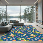 Vibrant Multicolored Floral Meadow Rug