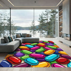 Vibrant Multi-Colored Candy Coated Tablets Rug