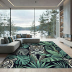 Tropical Tiger Jungle Leaf Rug