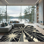 Monochromatic Radiating Burst Stellar Area Rug