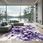 Ethereal Purple Watercolor Floral Cloud Rug