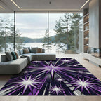 Purple Starburst Pop Art Graphic Rug