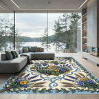 Farmhouse Vineyard Floral Wheat Lavender Rug
