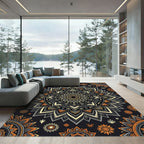 Sacred Golden Mandala Sun Chakra Rug