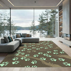 Playful Mint Animal Paw Track Rug